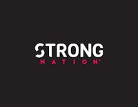 strong nation logo on a black background